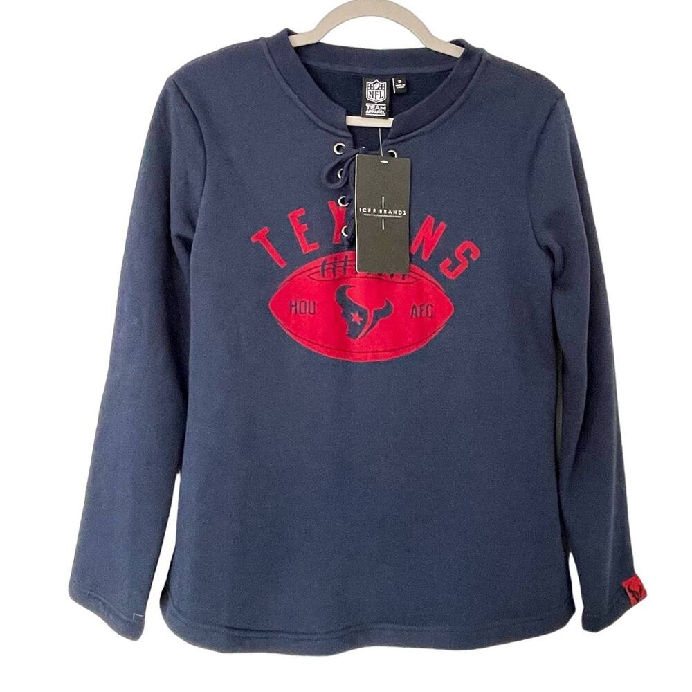Houston Texans Women's Navy‎ Blue Lace Up Sweatshirt Size Small NWT